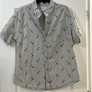Rainbow Lightning Bolt button down
